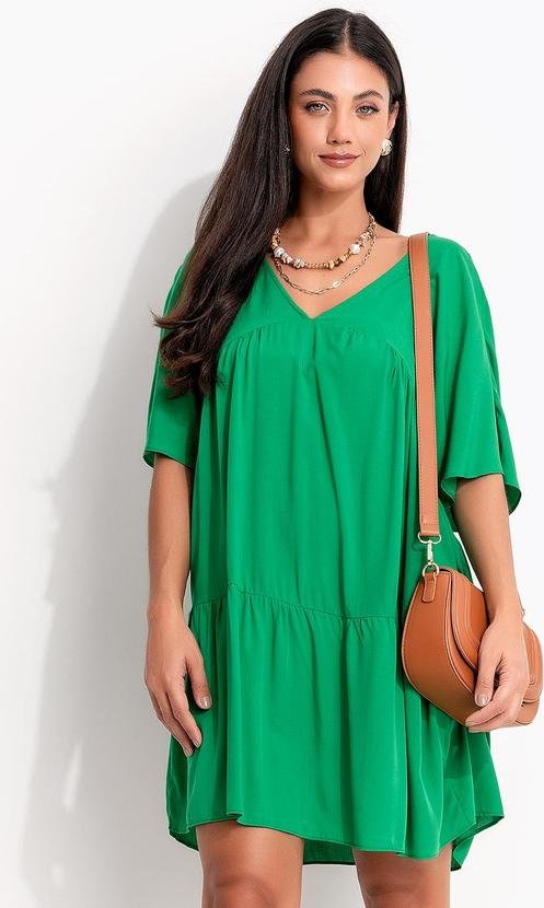 Imagem principal Vestido Camadas Verde em Viscose Quintess Quintess