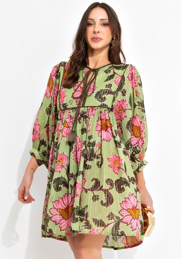 Imagem principal Vestido Curto Aurora Floral Verde FARM FARM