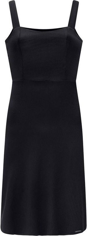 Vestido Curto de Alças com Decote Reto Preto