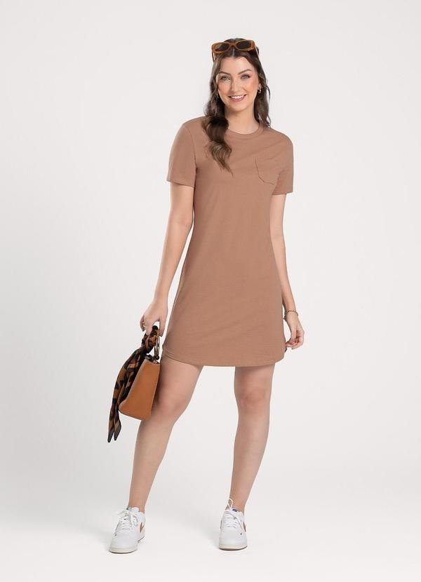 Imagem principal Vestido Curto em Algodão Marrom Claro Cativa Cativa