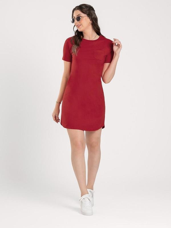 Imagem principal Vestido Curto em Algodão Vermelho Escuro Cativa Cativa