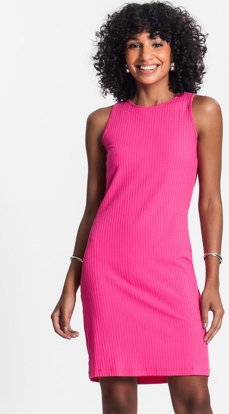 Imagem principal Vestido Curto em Ribana Canelada Rosa Rovitex Rovitex