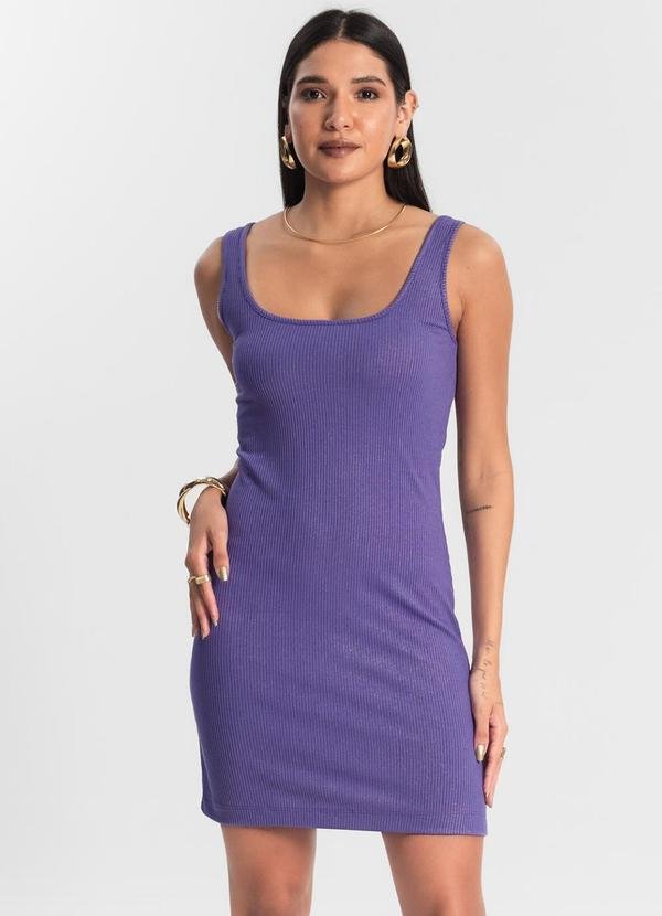 Imagem principal Vestido Curto em Ribana Canelada Roxo Rovitex Rovitex