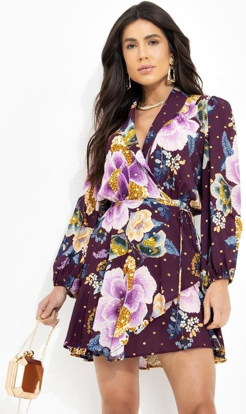 Imagem principal Vestido Curto Jardim Delicado Roxo FARM FARM
