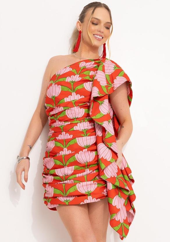 Vestido Curto Ombro Só Vermelho