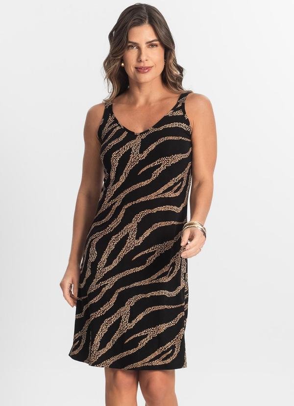 Vestido Estampado Marrom