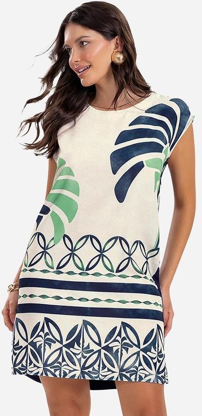 Imagem principal Vestido Feminino Curto Estampado Azul Rovitex Rovitex