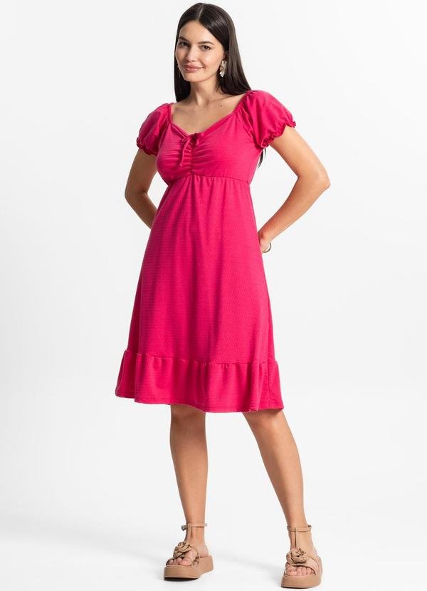 Imagem principal Vestido Feminino Curto Tecido Maquinetado Rosa Rovitex Rovitex