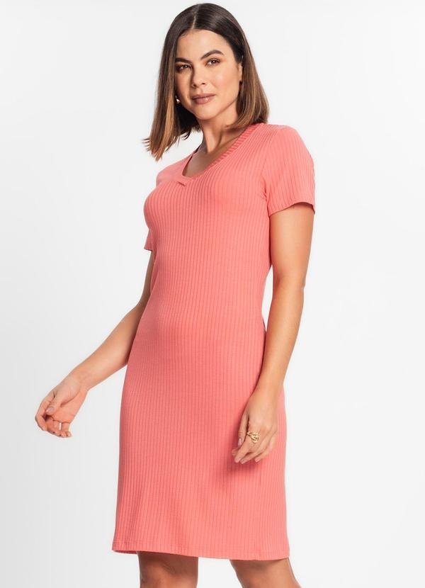 Imagem principal Vestido Feminino em Ribana Canelada Rosa Rovitex Rovitex