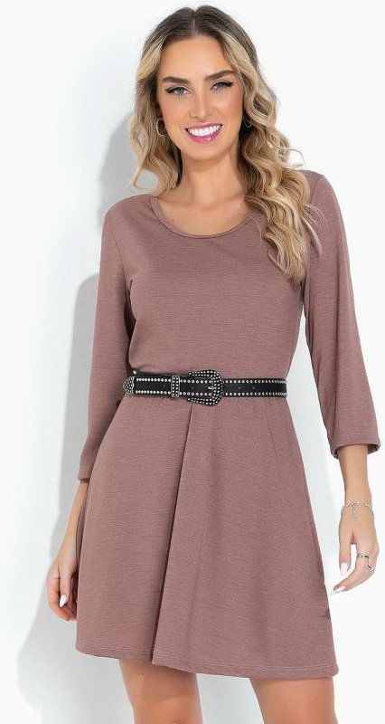 Imagem principal Vestido Marrom com Mangas Longas Moda Pop Moda Pop