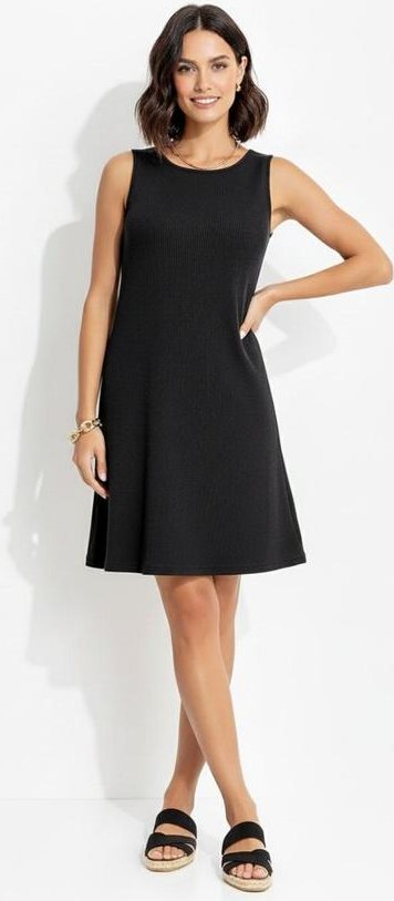 Vestido Preto em Malha Anarruga