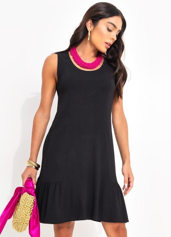 Imagem principal Vestido Preto em Malha de Viscose com Elastano Quintess Quintess