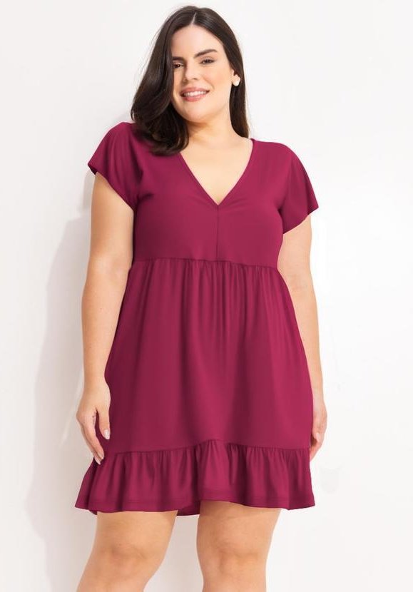 Vestido Púrpura em Jersey Acetinado