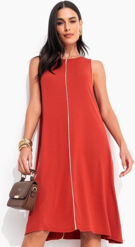 Imagem principal Vestido Terracota em Malha de Viscose Quintess Quintess