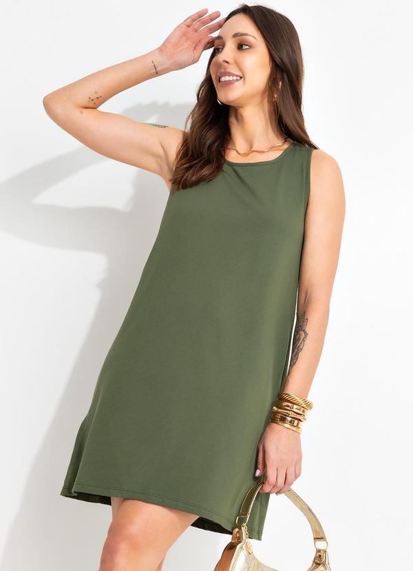 Imagem principal Vestido Verde Militar em Malha de Algodão Bimini Bimini