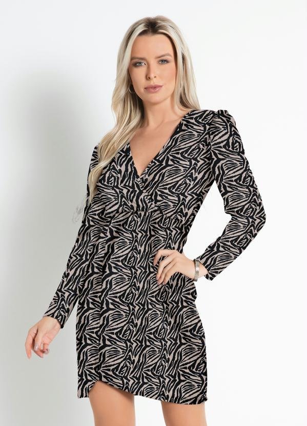Imagem principal Vestido Zebra com Decote Transpassado Moda Pop Moda Pop