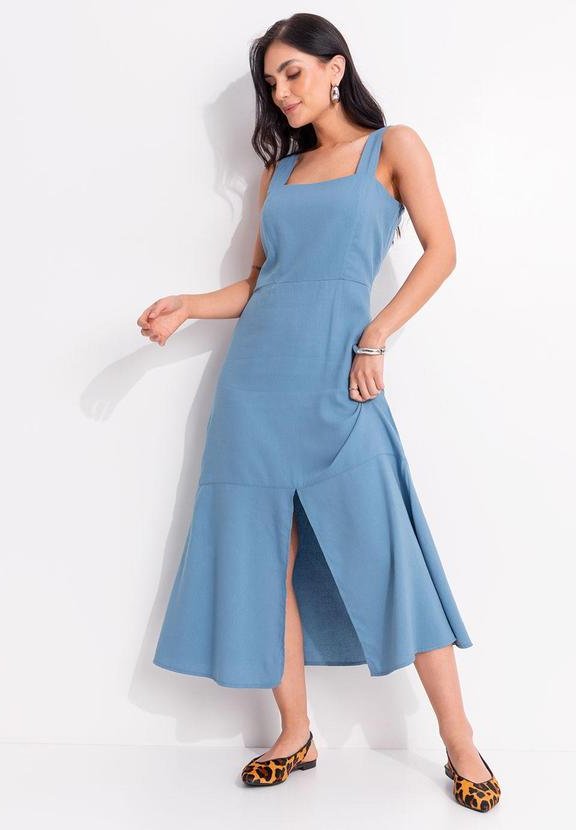 Imagem principal Vestido Azul em Linho Quintess Quintess