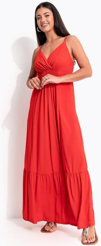 Imagem principal Vestido Longo Vermelho em Viscose Quintess Quintess