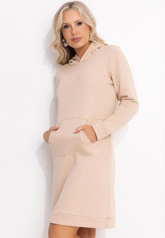 Imagem principal Vestido Bege em Moletinho Rajado Bimini Bimini