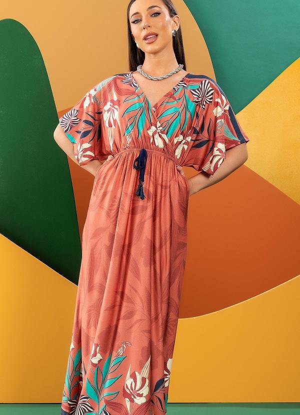 Vestido Floral Artístico em Malha Fria