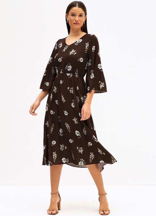 Imagem principal Vestido em Viscose Estampada Giuliane Marrom Principessa Principessa