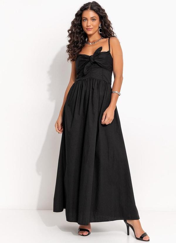 Imagem principal Vestido Alcinhas Amarração Frente Preto FARM FARM