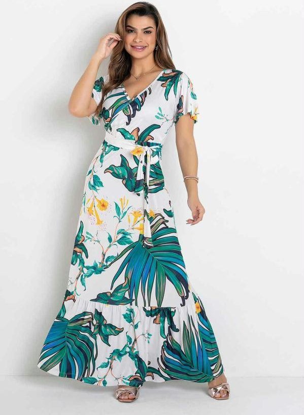 Imagem principal Vestido Babado Folhagem Verde Rosalie Rosalie