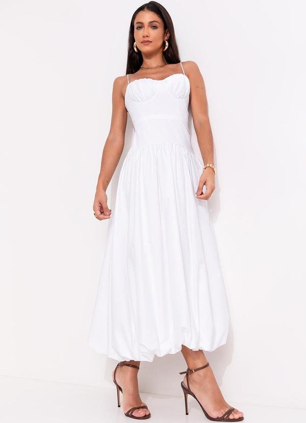 Vestido Balonê Alcinhas Meia Taça Branco