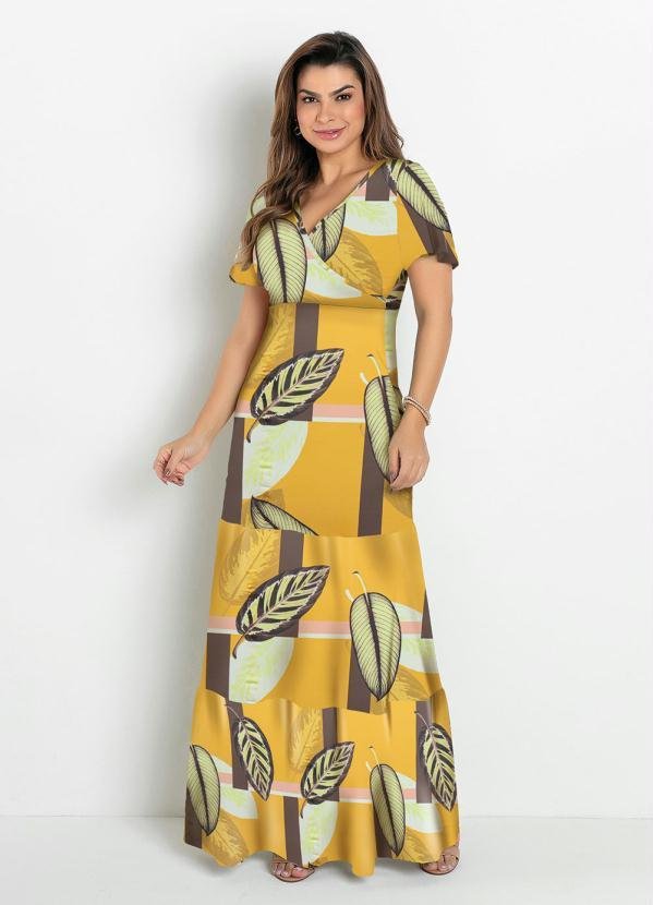 Imagem principal Vestido Camadas Folhas Amarelo Rosalie Rosalie