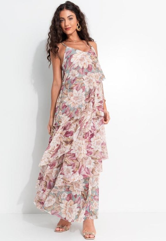 Vestido Camadas Tule Serena Verde