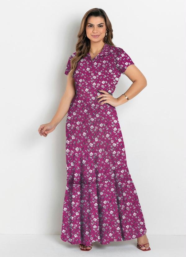 Imagem principal Vestido com Gola Floral Fúcsia Rosalie Rosalie
