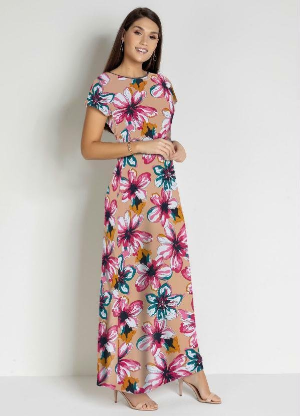 Imagem principal Vestido com Recorte Floral Nude Rosalie Rosalie