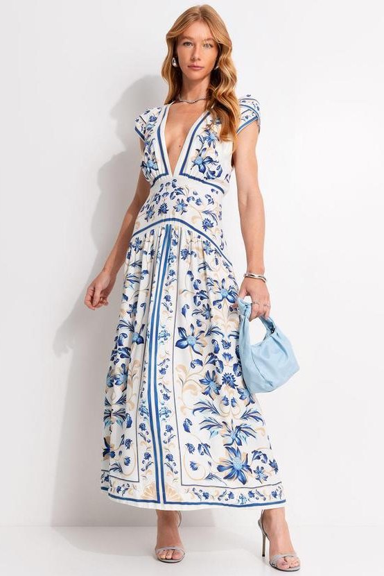 Imagem principal Vestido Cropped Azulejaria Branco FARM FARM