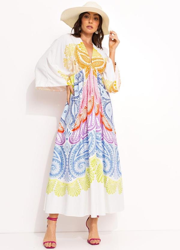 Vestido Cropped em Viscose Bege