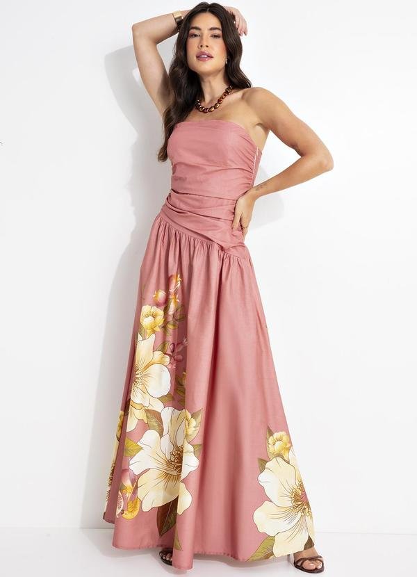 Vestido Cropped Romance de Flor Rosa