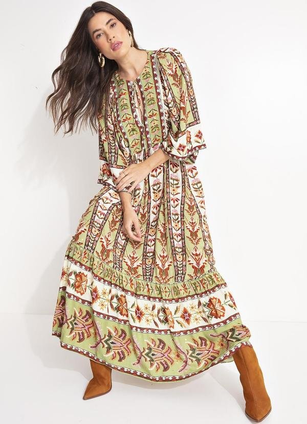 Vestido Cropped Tapete de Cor Verde