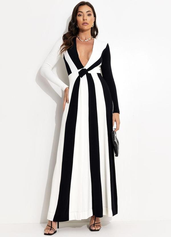 Vestido Decote Crepe Preto