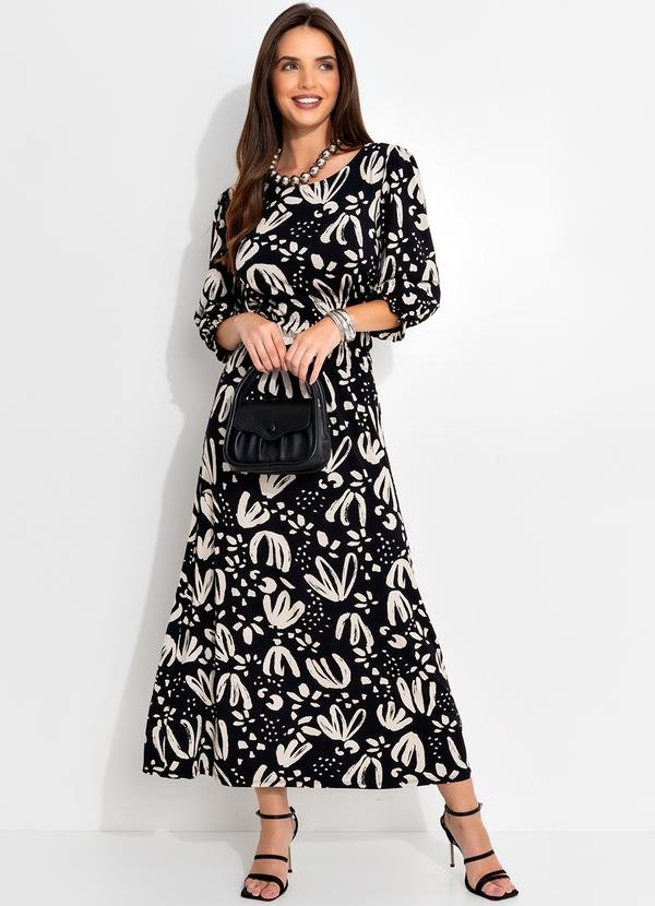 Imagem principal Vestido Floral Artístico em Malha de Viscose Quintess Quintess