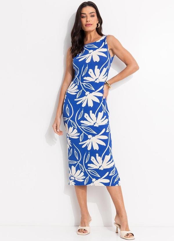 Imagem principal Vestido Floral Azul em Canelado Quintess Quintess