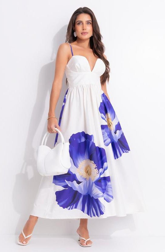 Vestido Longo Alça Lola Off White