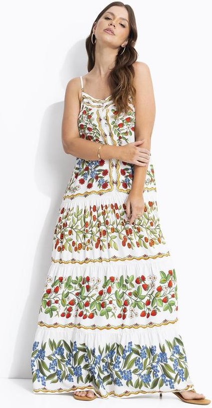 Vestido Longo Amor de Fruta Off White