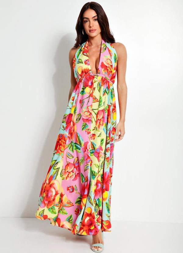 Vestido Longo em Viscolinho Amarelo