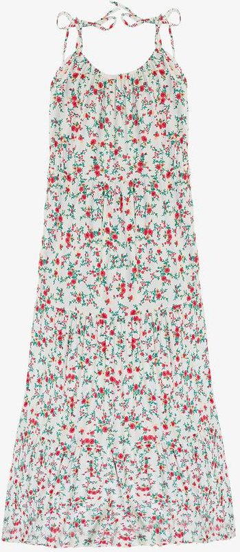 Vestido Longo Estampado Viscolinho Branco