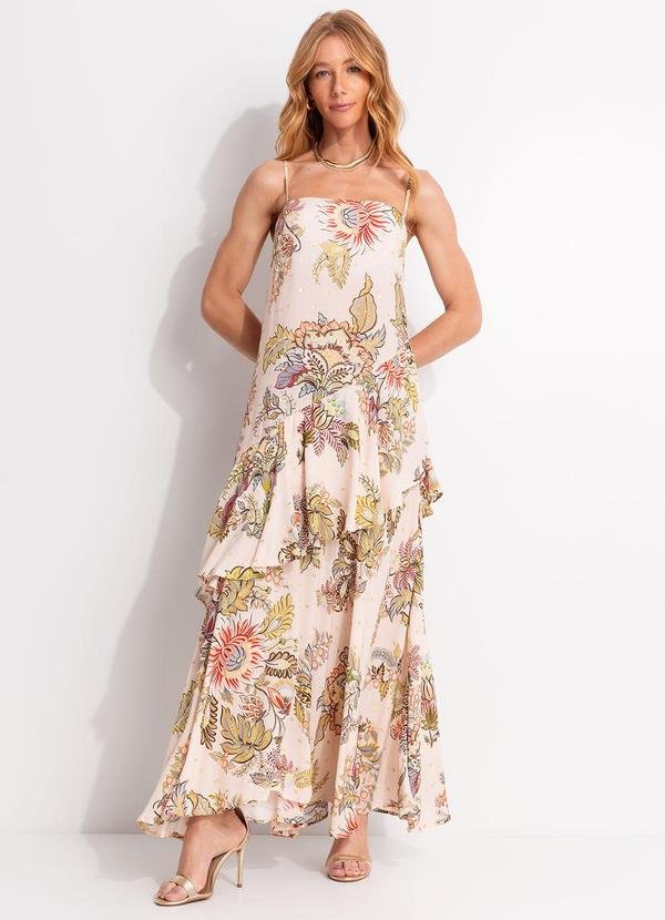 Vestido Longo Floral Raiana Rosa