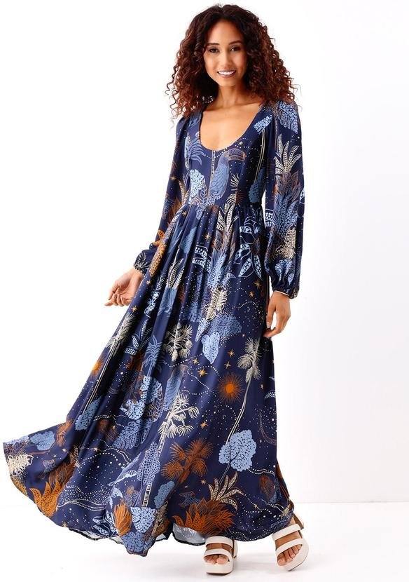 Vestido Longo Floresta Estelar