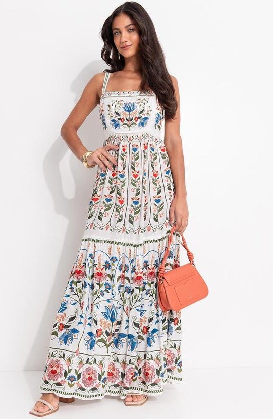 Imagem principal Vestido Longo Jardim Beleza Bege FARM FARM