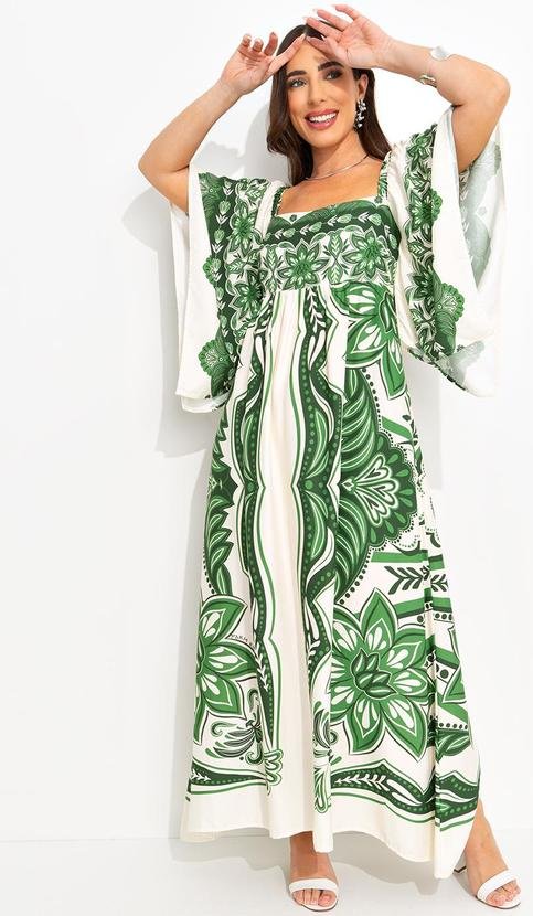 Imagem principal Vestido Longo Lenço Madri Verde FARM FARM