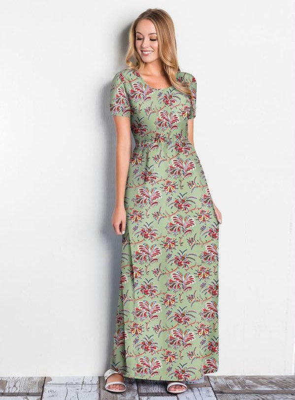 Imagem principal Vestido Longo Paisley Verde Rosalie Rosalie
