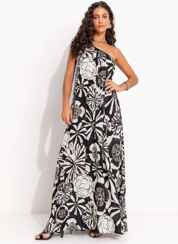 Imagem principal Vestido Ombro Só Flora Preto FARM FARM