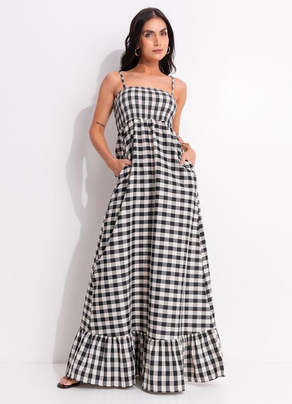 Imagem principal Vestido Vichy Preto em Tecido Plano Quintess Quintess